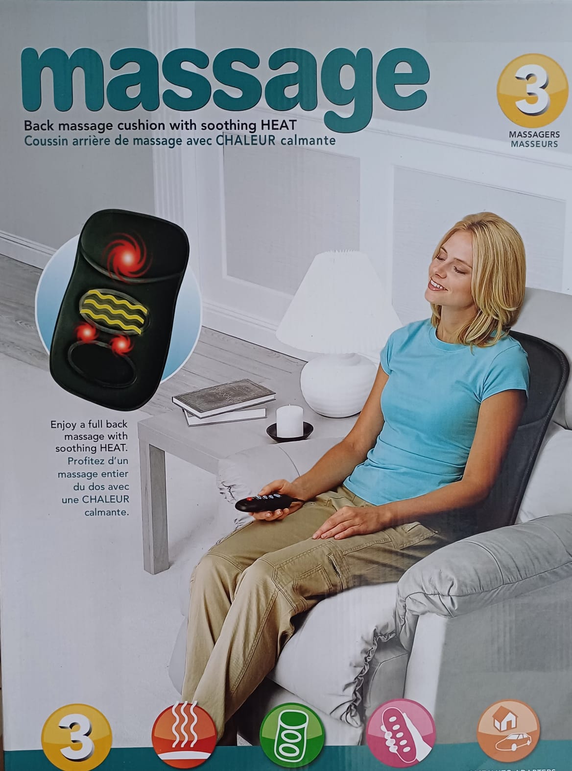 ISITMALI ARAÇ ,OFİS,UYUMLU 3 MOTORLU TİTREŞİMLİ MASAJ ALETİ