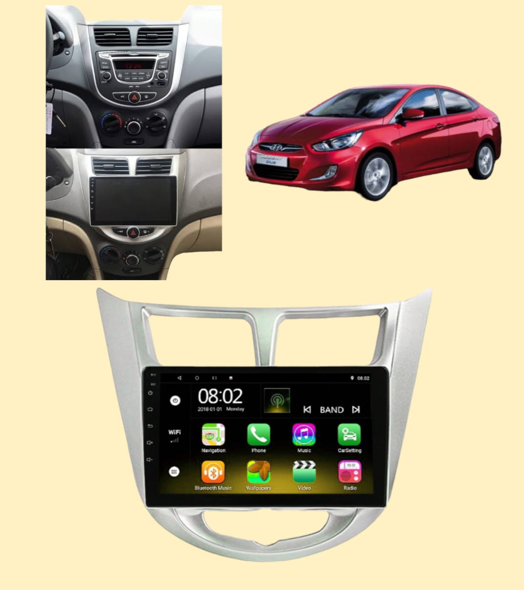 HUNDAİ ACCENT BLUE UYUMLU 2/32 CAR-PLAY MULTİMEDYA