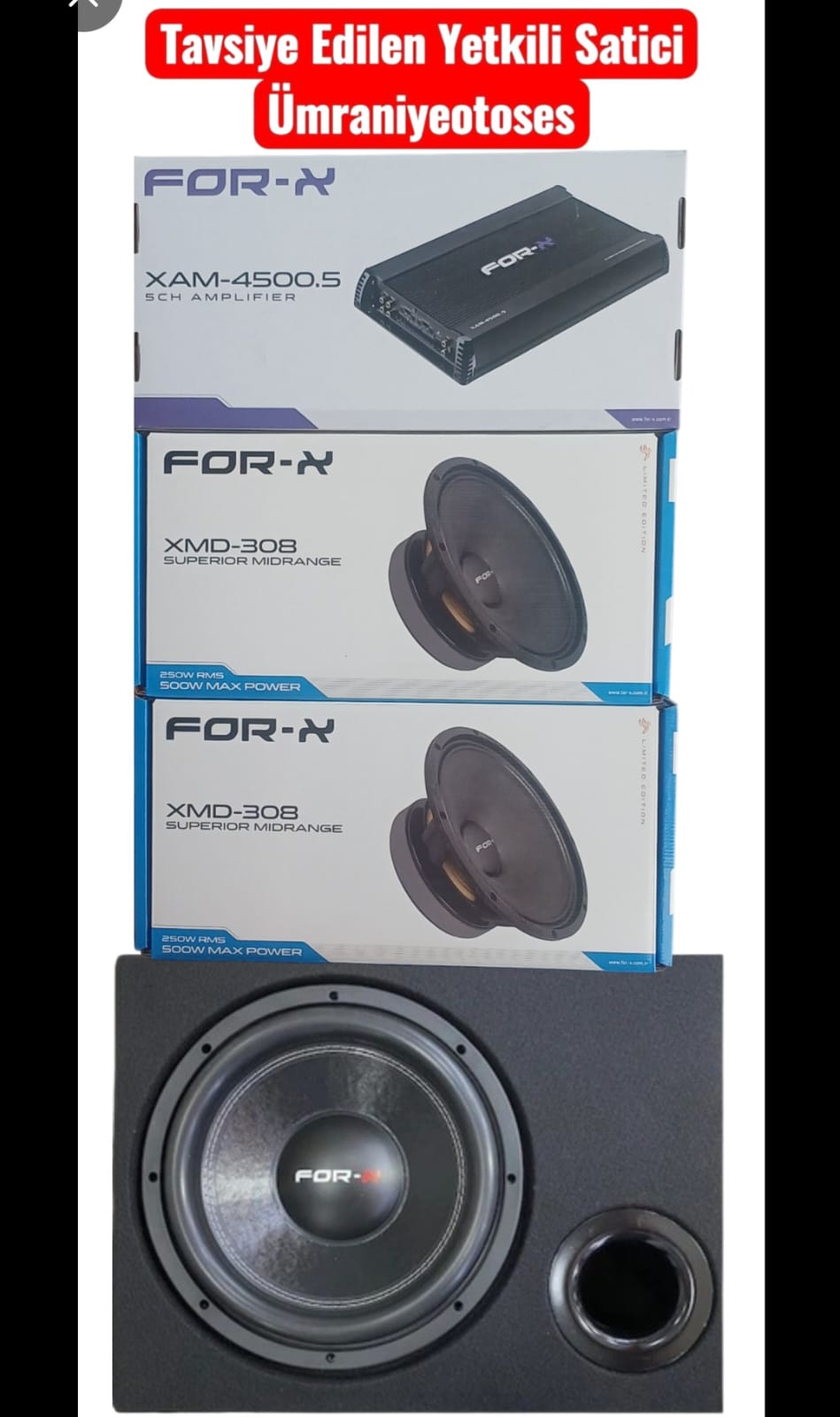 FORX 5 KANAL AMFİ 20 CM MİDRANGE XMD 308 SET